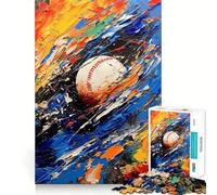 Puzzle da 1000 pezzi per ragazzi,tema baseball,pittura astratta,bordi precisi,arte,risoluzione di problemi,gioco divertente e accogliente,decorazione artistica natalizia (38x26cm)