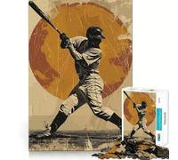 Puzzle da 1000 pezzi per ragazzi,tema baseball,stile vintage retrò,gioco di incastro preciso,gioco di abilità mentale,divertimento tranquillo,ideale per compleanni (38x52cm)