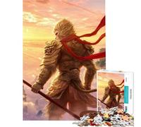 Puzzle da 1000 pezzi per ragazzi tema Black Myth Wukong tramonto sfida per l'intelligenza giocattolo educativo avvincente difficile ottimo regalo (dimensioni 38x26cm)