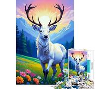 Puzzle da 1000 pezzi per ragazzi tema cervo mondo fantastico sfida educativa decorazione per la casa giochi educativi adatto a partire dai 14 anni (50x75cm)