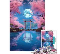 Puzzle da 1000 pezzi per ragazzi tema "Chiaro di Luna Mistico Giapponese" ideale per compleanni e Natale Migliora la memoria e riduce lo stress Adatto a partire dai 14 anni (38x52cm)