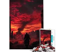 Puzzle da 1000 pezzi per ragazzi tema Dark Fantasy Guerriero tra le rovine Gioco avvincente per coltivare la pazienza rilassante e stimolare la velocità manuale Ottimo regalo (Dimensioni 38x52cm)