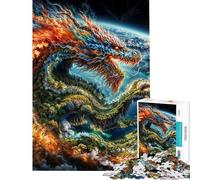 Puzzle da 1000 pezzi per ragazzi tema Drago Elementale della Terra gioco divertente decorazione perfetta ideale come regalo per tutta la famiglia (dimensioni 50x75cm)