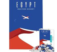 Puzzle da 1000 pezzi per ragazzi tema Egitto e deserto sfida per la mente e l'intelligenza giocattolo avvincente giochi divertenti che migliorano la memoria e offrono un'esperienza artistica (75x50cm)