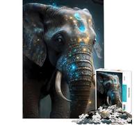 Puzzle da 1000 pezzi per ragazzi tema elefante mistico giochi per famiglie giocattoli educativi regali per il Secret Santa adatto alle coppie (dimensioni 38x52cm)