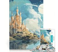 Puzzle da 1000 pezzi per ragazzi, tema fantastico: lago, isola e castello, gioco rilassante, antistress, da aggiungere alla lista dei desideri con Babbo Natale 38x52cm