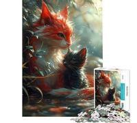 Puzzle da 1000 pezzi per ragazzi tema fantasy gattino drago gatto Un gioco avvincente per coltivare la pazienza e stimolare la mente Perfetto come decorazione e regalo (dimensioni 38x52cm)