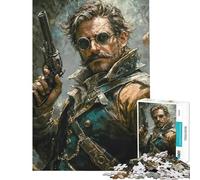 Puzzle da 1000 pezzi per ragazzi tema Far West pistolero per adulti antistress decorazione perfetta divertimento a casa (dimensioni 38x26cm)