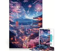 Puzzle da 1000 pezzi per ragazzi,tema Festa dei ciliegi in fiore,gioco di incastro divertente e stimolante per la mente,ideale come regalo di compleanno (50x75cm)