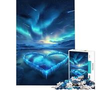 Puzzle da 1000 pezzi per ragazzi tema Frozen cuore aurora boreale giocattoli educativi giochi divertenti per tutta la famiglia ottimi regali e giocattoli (dimensioni 38x52cm)