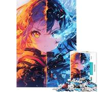 Puzzle da 1000 pezzi per ragazzi tema Fuoco contro Ghiaccio gioco rilassante decorazione da parete ideale come regalo per tutta la famiglia (dimensioni 38x26cm)