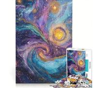 Puzzle da 1000 pezzi per ragazzi, tema galassia cosmica con lucciole scintillanti, decorazione da parete, divertente e spiritosa, ideale come regalo di compleanno o per occasioni speciali 50x75cm