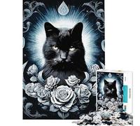 Puzzle da 1000 pezzi per ragazzi tema gatto gotico e rockabilly per adulti gioco per famiglie gara di velocità manuale regalo di Natale e compleanno (dimensioni 38x52cm)