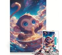 Puzzle da 1000 pezzi per ragazzi, tema giapponese Monkey Ramen, gioco rilassante, stimolante da completare, regalo di Natale o compleanno 50x75cm