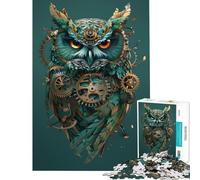Puzzle da 1000 pezzi per ragazzi tema gufo steampunk stimola la mente sfida impegnativa gioco rilassante per ragazzi dai 14 anni in su (50x75cm)
