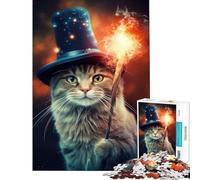 Puzzle da 1000 pezzi per ragazzi tema "La magia dei gatti" gioco rompicapo stimolante giocattolo ideale come regalo o per la decorazione della casa (dimensioni 38x52cm)