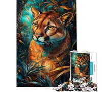 Puzzle da 1000 pezzi per ragazzi tema "Lo sguardo della pantera nella giungla" gioco divertente e coinvolgente per sviluppare la pazienza ideale come regalo di compleanno o per coppie (75x50cm)