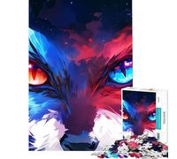 Puzzle da 1000 pezzi per ragazzi tema lupo cosmico fantasy difficile e stimolante decorazione per la casa antistress adatto a partire dai 14 anni (38x52cm)