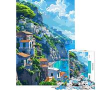 Puzzle da 1000 pezzi per ragazzi tema mediterraneo pixel art gioco intellettuale rilassante ideale per attività in famiglia e regali per il Secret Santa (dimensioni 38x52cm)