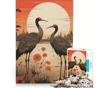 Puzzle da 1000 pezzi per ragazzi tema natura e cicogna giocattolo fai-da-te migliora la memoria collezione d'artista belle arti 38x26cm
