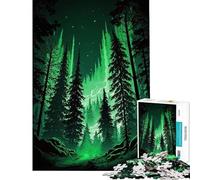 Puzzle da 1000 pezzi per ragazzi tema "Notti nella foresta verde" ideale per compleanni e decorazioni natalizie da parete Gioco educativo per ragazzi dai 14 anni in su (50x75cm)
