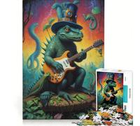 Puzzle da 1000 pezzi per ragazzi tema psichedelico dinosauri e musica giochi per famiglie divertimento in famiglia collezione d'artista belle arti 38x52cm