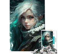 Puzzle da 1000 pezzi per ragazzi tema Regina di Ghiaccio Anime divertimento a casa gioco di assemblaggio e relax per ragazzi dai 14 anni in su (50x75cm)