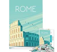 Puzzle da 1000 pezzi per ragazzi tema Roma sfida per l'intelligenza giocattolo avvincente giochi divertenti migliora la memoria opere d'arte regalo (dimensioni 75x50cm)