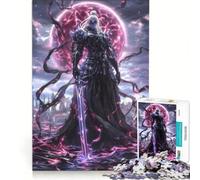 Puzzle da 1000 pezzi per ragazzi, tema samurai del mondo oscuro, antistress, per divertimento in famiglia, regalo per amici e parenti 38x26cm