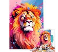 Puzzle da 1000 pezzi per ragazzi tema Serenità Pace Leone Popart attività divertenti da fare in casa decorazione perfetta giochi rilassanti per ragazzi dai 14 anni in su 50x75cm