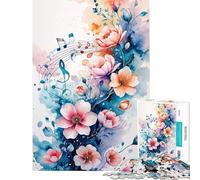 Puzzle da 1000 pezzi per ragazzi tema "Sinfonia Floreale" difficile e stimolante decorazione murale giocattolo fai da te per ragazzi dai 14 anni in su (38x52cm)