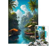 Puzzle da 1000 pezzi per ragazzi tema Sogni Tropicali gioco per ragazzi decorazione da parete difficile e stimolante (dimensioni 38x52cm)