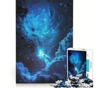 Puzzle da 1000 pezzi per ragazzi, tema spazio blu, gioco per famiglie, attività divertenti da fare in casa, per rafforzare l'amore tra le coppie 38x52cm