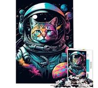 Puzzle da 1000 pezzi per ragazzi tema Spazio Cosmico Gatto attività divertenti da fare in casa decorazione perfetta gioco rompicapo adatto a persone dai 14 anni in su (38x52cm)