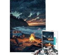 Puzzle da 1000 pezzi per ragazzi tema spiaggia e serate intorno al fuoco difficile e stimolante decorazione per la casa antistress adatto a partire dai 14 anni (50x75cm)