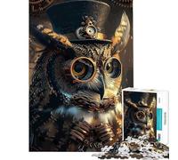Puzzle da 1000 pezzi per ragazzi tema Steampunk gufo e animali Puzzle per ragazzi giochi rilassanti per tutta la famiglia stimolanti per la mente (dimensioni 38x52cm)