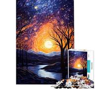 Puzzle da 1000 pezzi per ragazzi tema "Stelle danzanti nella notte" gioco per ragazzi decorazione da parete difficile e stimolante (dimensioni 50x75cm)