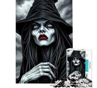 Puzzle da 1000 pezzi per ragazzi tema strega gotica gioco interattivo giocattolo avvincente per coltivare la pazienza regalo di compleanno decorazione per la casa (dimensioni 38x26cm)