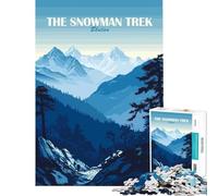 Puzzle da 1000 pezzi per ragazzi tema "The Snowman Trek Bhutan" con poster gioco educativo e interattivo ideale come regalo di compleanno (dimensioni 38x52cm)