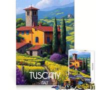 Puzzle da 1000 pezzi per ragazzi, tema Toscana, Italia, ideale per stimolare la memoria e favorire il relax Dimensioni perfette per un regalo festivo (38x52cm)