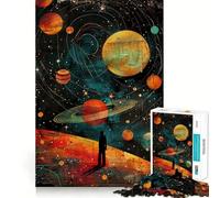 Puzzle da 1000 pezzi per ragazzi, tema Viaggiatore e Pianeti, con intagli precisi, attività creative e stimolanti per il tempo libero, ideale per Natale e per la casa (38x52cm)
