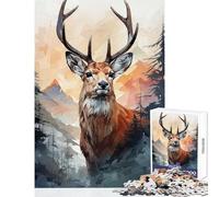 Puzzle da 1000 pezzi per ragazzi tema "Viaggiatore nel bosco" gioco divertente antistress giocattolo educativo per rafforzare l'amore tra le coppie (38x26cm)