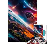 Puzzle da 1000 pezzi per ragazzi tema "Viaggio alieno sulla frontiera" attività divertenti da fare a casa decorazione perfetta gioco rompicapo adatto a partire dai 14 anni (38x26cm)