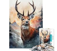 Puzzle da 1000 pezzi per ragazzi tema "Viandante del bosco" per adulti gioco pratico taglio di precisione attività divertenti da fare a casa (dimensioni 50x75cm)