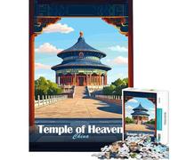 Puzzle da 1000 pezzi per ragazzi Tempio del Cielo Cina Aiuta a stimolare la mente Gioco educativo per tutta la famiglia adatto a partire dai 14 anni (50x75cm)