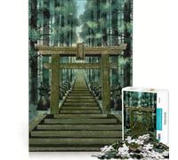 Puzzle da 1000 pezzi per ragazzi Tempio giapponese mistico giocattolo fai-da-te migliora la memoria con pezzi di forma casuale completamente ad incastro 50x75cm