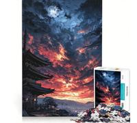 Puzzle da 1000 pezzi per ragazzi: Tempio giapponese sotto un cielo suggestivo, gioco impossibile, allena la mente e la mano, regalo di compleanno, regalo 50x75cm