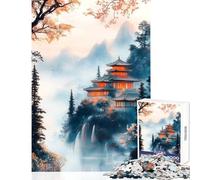 Puzzle da 1000 pezzi per ragazzi tempio giapponese tra le montagne giocattolo educativo da 1000 pezzi ottimo regalo e divertimento per tutta la famiglia (50x75cm)
