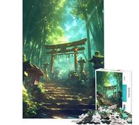 Puzzle da 1000 pezzi per ragazzi Tempio sacro nella foresta di bambù Giocattolo educativo per l'apprendimento gioco pratico per tutta la famiglia Idee regalo (Dimensioni 50x75cm)