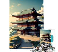 Puzzle da 1000 pezzi per ragazzi Tempio sulla Collina sfida per l'intelligenza giocattolo educativo avvincente difficile ottimo regalo (Dimensioni 38x26cm)